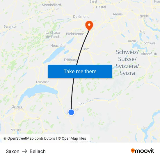 Saxon to Bellach map