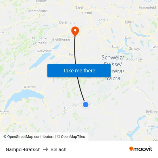Gampel-Bratsch to Bellach map