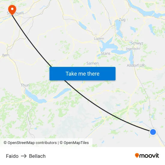 Faido to Bellach map