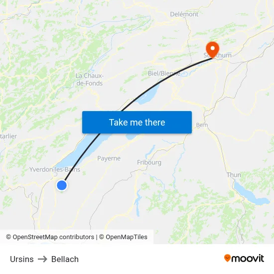 Ursins to Bellach map