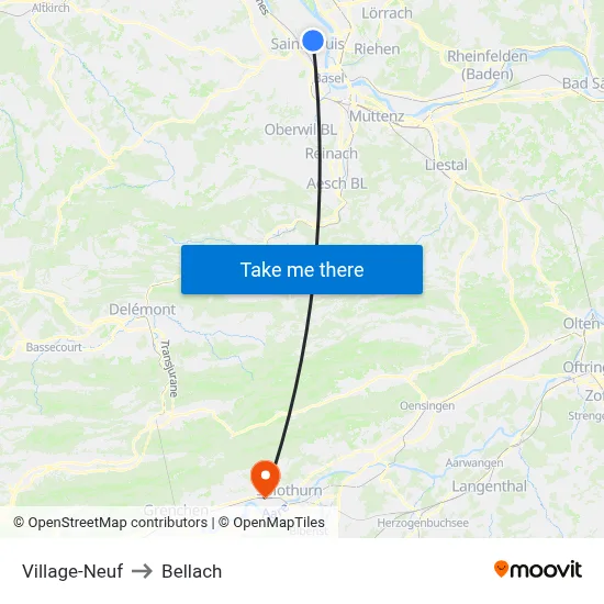 Village-Neuf to Bellach map