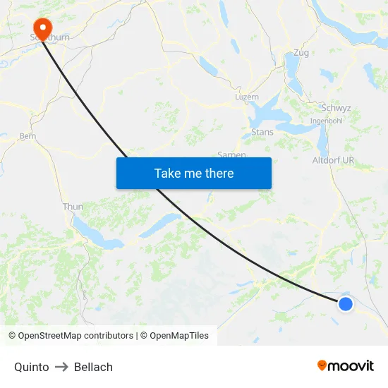Quinto to Bellach map