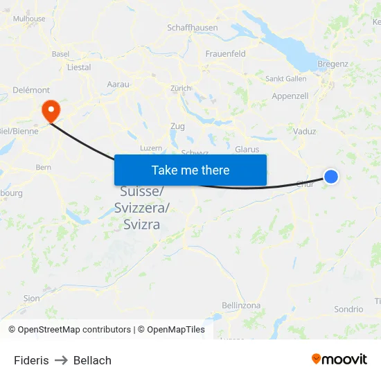 Fideris to Bellach map