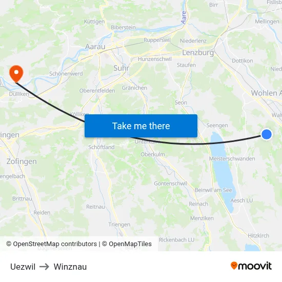 Uezwil to Winznau map