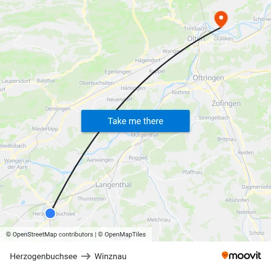 Herzogenbuchsee to Winznau map