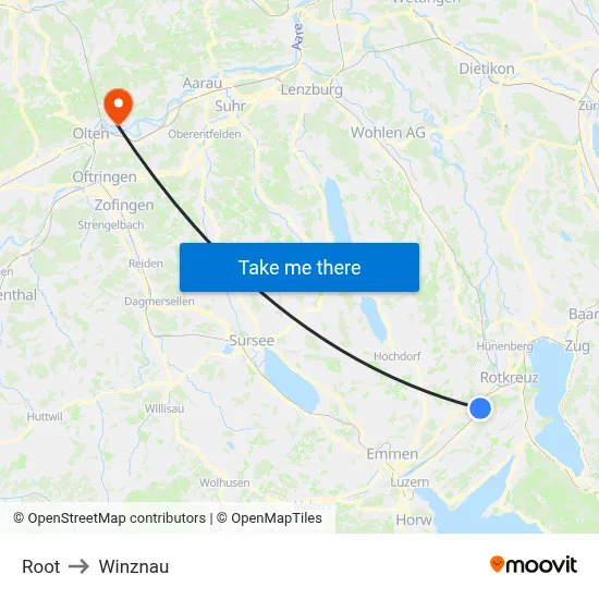 Root to Winznau map