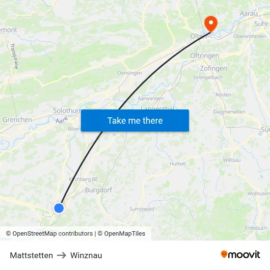 Mattstetten to Winznau map