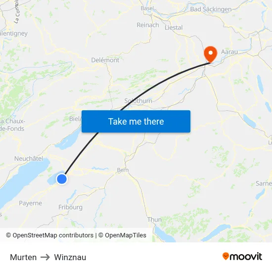 Murten to Winznau map