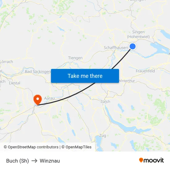 Buch (Sh) to Winznau map