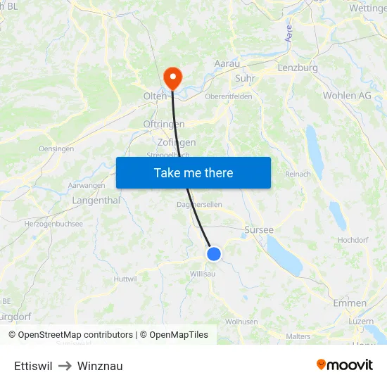 Ettiswil to Winznau map