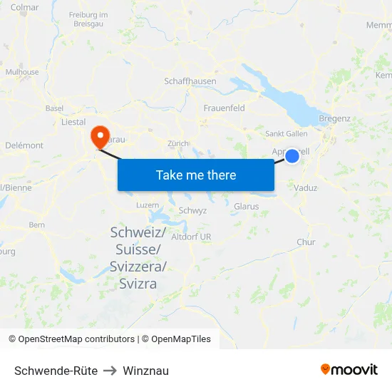 Schwende-Rüte to Winznau map