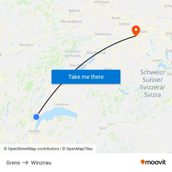 Grens to Winznau map