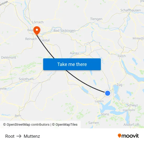Root to Muttenz map