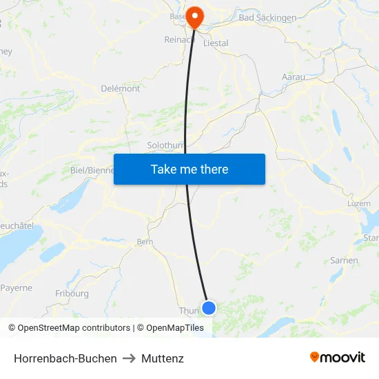 Horrenbach-Buchen to Muttenz map