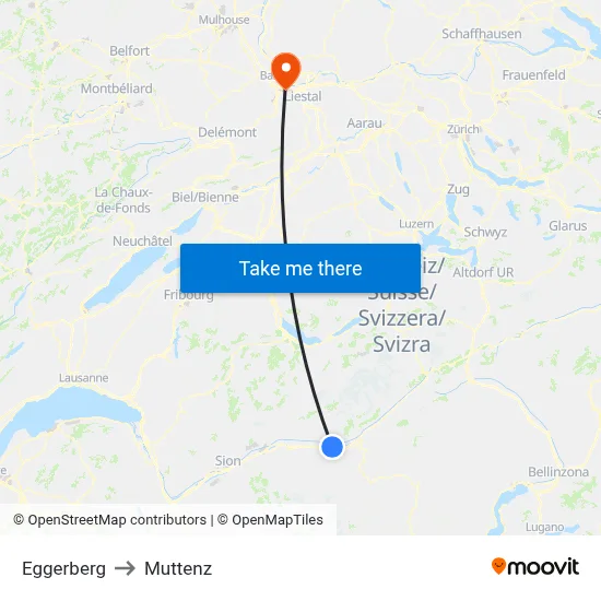 Eggerberg to Muttenz map