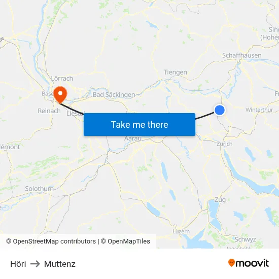 Höri to Muttenz map
