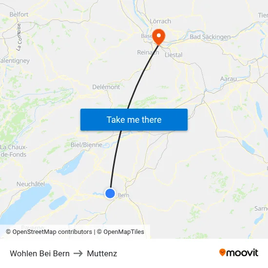 Wohlen Bei Bern to Muttenz map