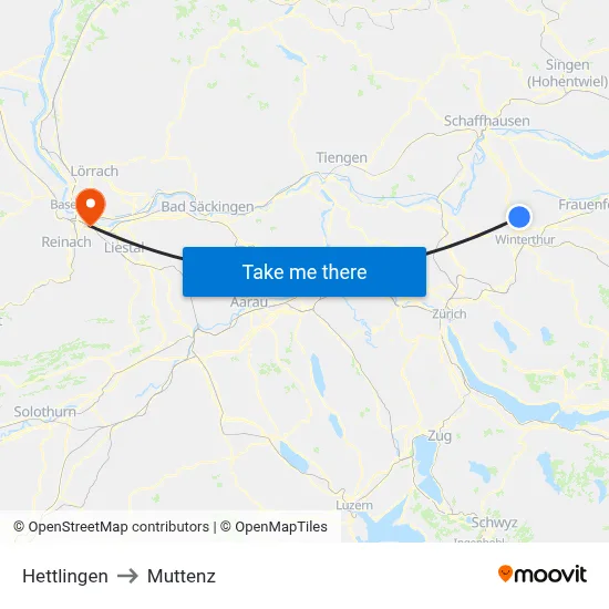 Hettlingen to Muttenz map