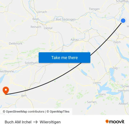 Buch AM Irchel to Wileroltigen map