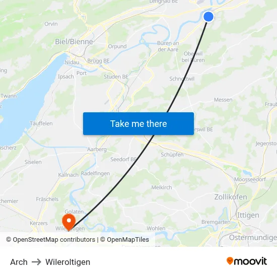 Arch to Wileroltigen map