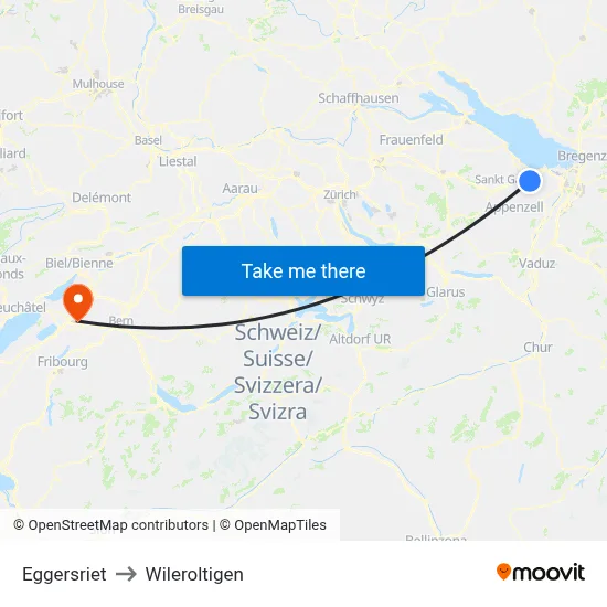 Eggersriet to Wileroltigen map
