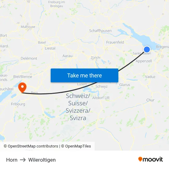 Horn to Wileroltigen map