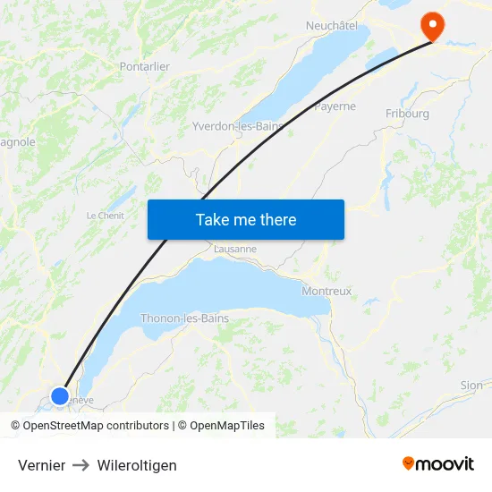 Vernier to Wileroltigen map