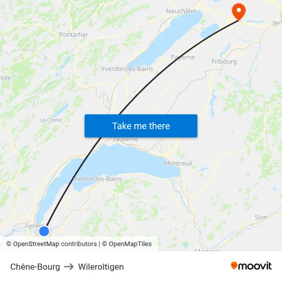 Chêne-Bourg to Wileroltigen map