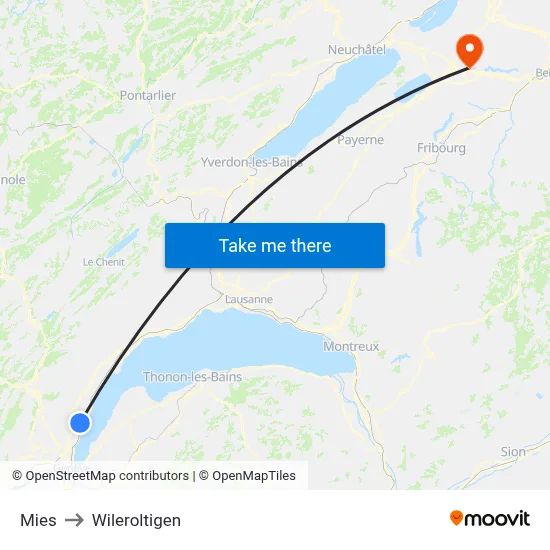 Mies to Wileroltigen map