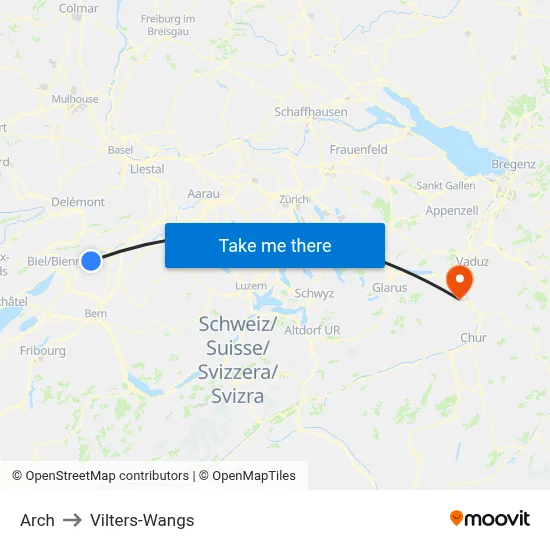 Arch to Vilters-Wangs map