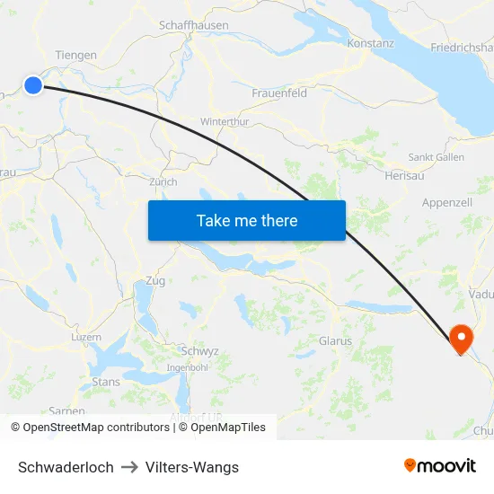 Schwaderloch to Vilters-Wangs map