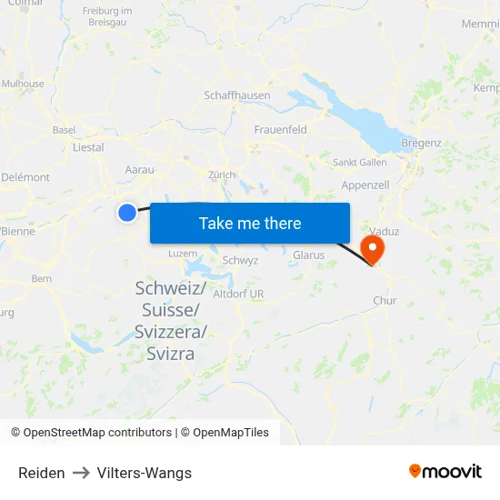 Reiden to Vilters-Wangs map