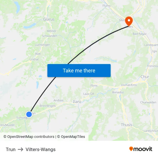 Trun to Vilters-Wangs map