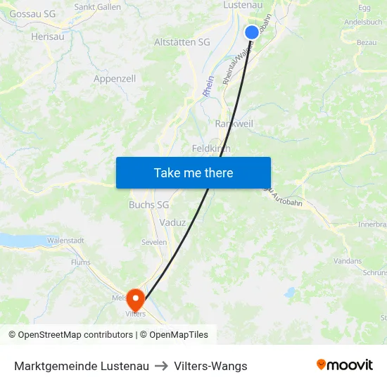 Marktgemeinde Lustenau to Vilters-Wangs map