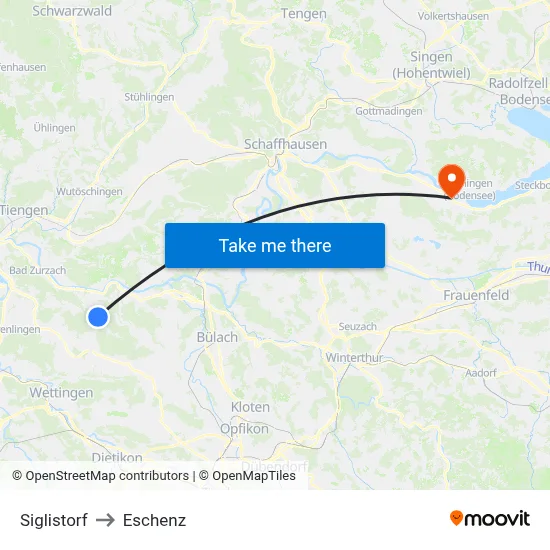 Siglistorf to Eschenz map