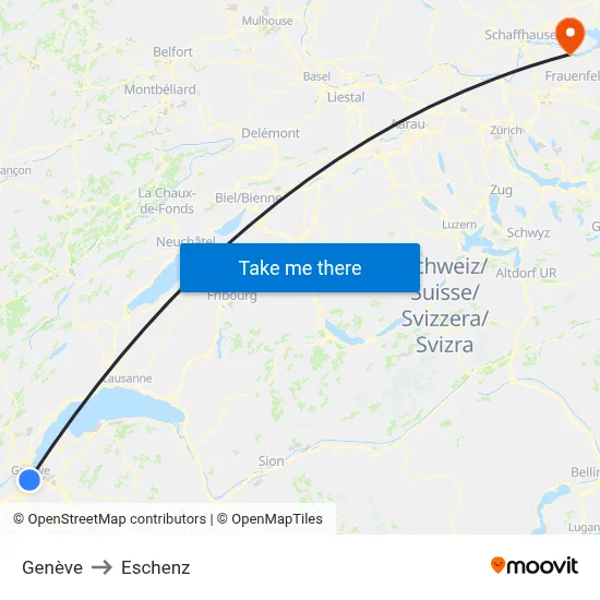 Genève to Eschenz map