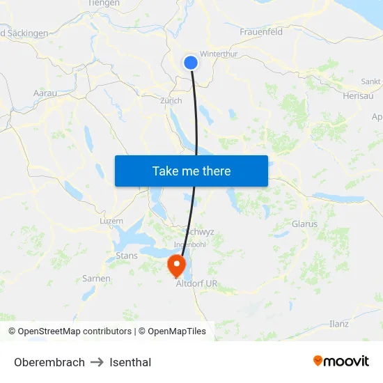 Oberembrach to Isenthal map