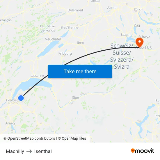 Machilly to Isenthal map