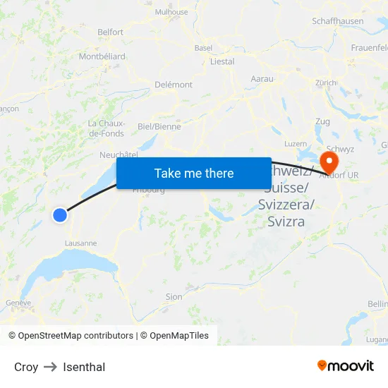 Croy to Isenthal map