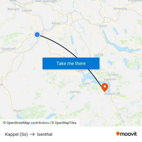 Kappel (So) to Isenthal map