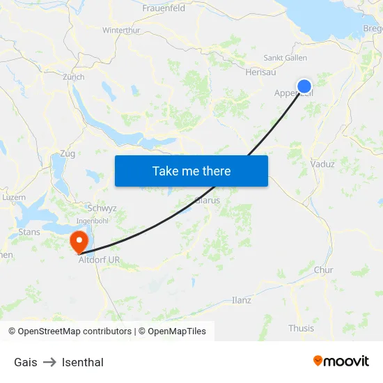 Gais to Isenthal map