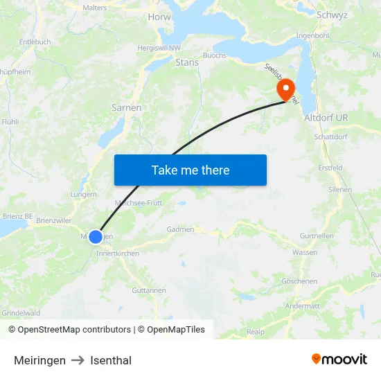 Meiringen to Isenthal map
