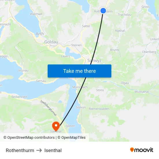 Rothenthurm to Isenthal map