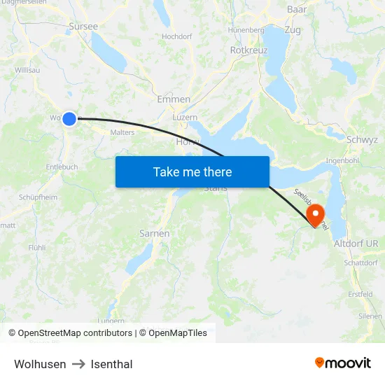 Wolhusen to Isenthal map