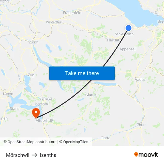 Mörschwil to Isenthal map