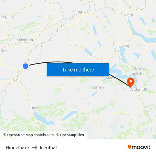 Hindelbank to Isenthal map