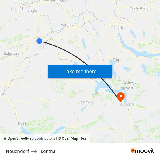 Neuendorf to Isenthal map