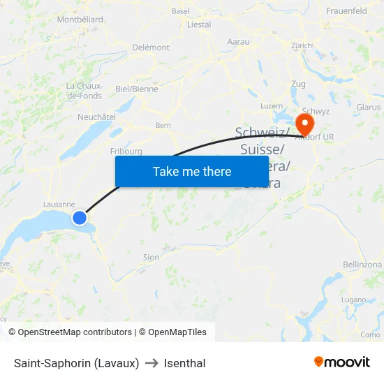 Saint-Saphorin (Lavaux) to Isenthal map