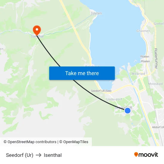Seedorf (Ur) to Isenthal map