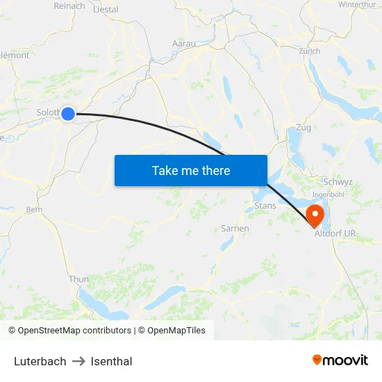 Luterbach to Isenthal map